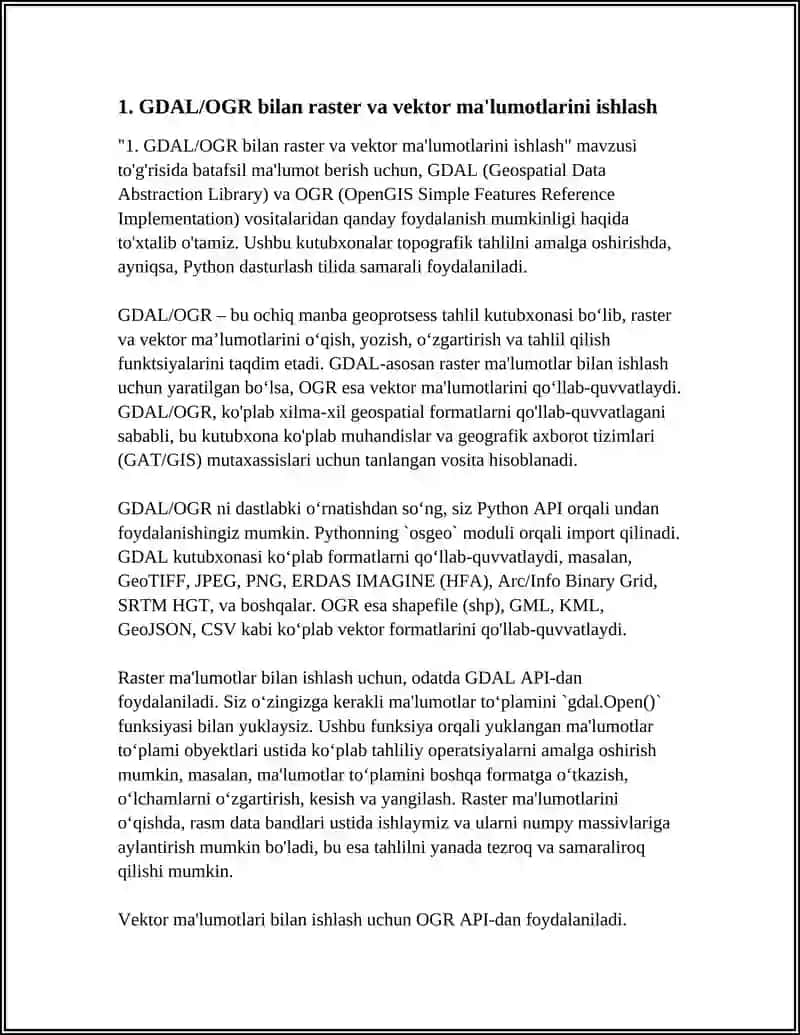 TOPOGRAFIK TAHLIL QILISH UCHUN PYTHON KUTUBXONALARI 4