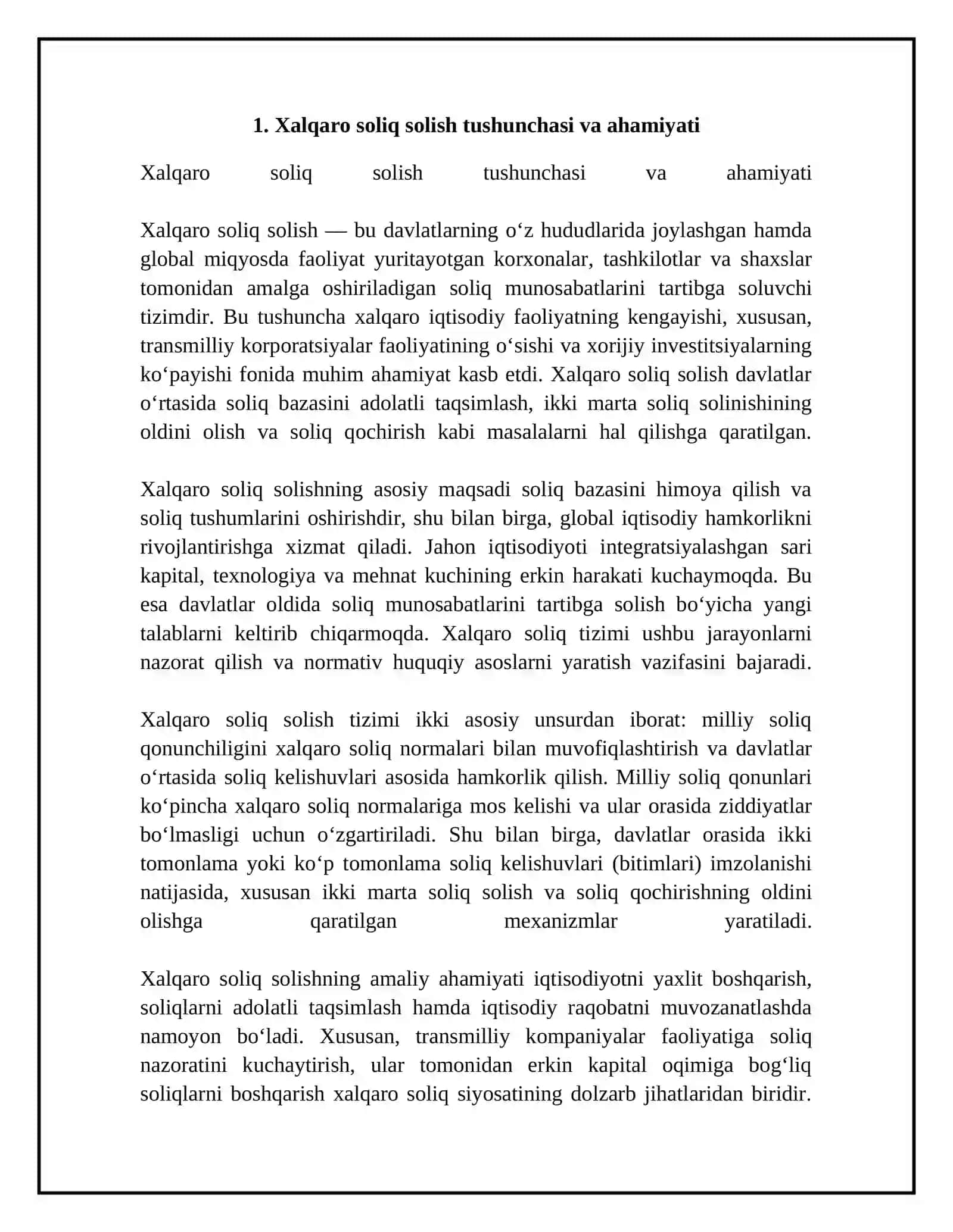 Xalqaro soliq solishning asosiy kategoriyasi va prinsipi 4