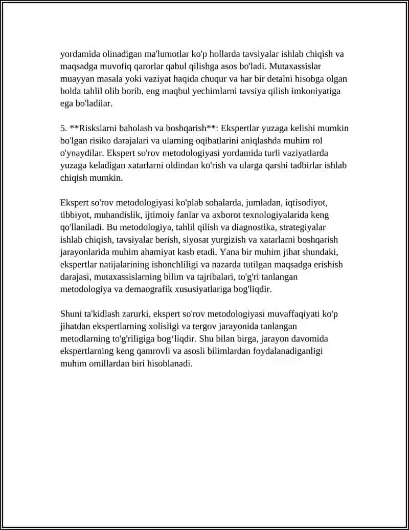 EXPERT SOROV METODOLOGIYASI 4