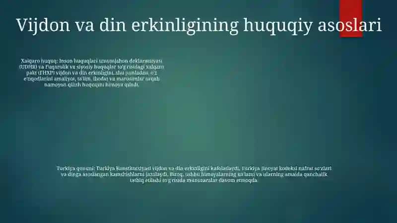 Vijdon Va E'Tiqod Erkinligining Ta'Rifi 4