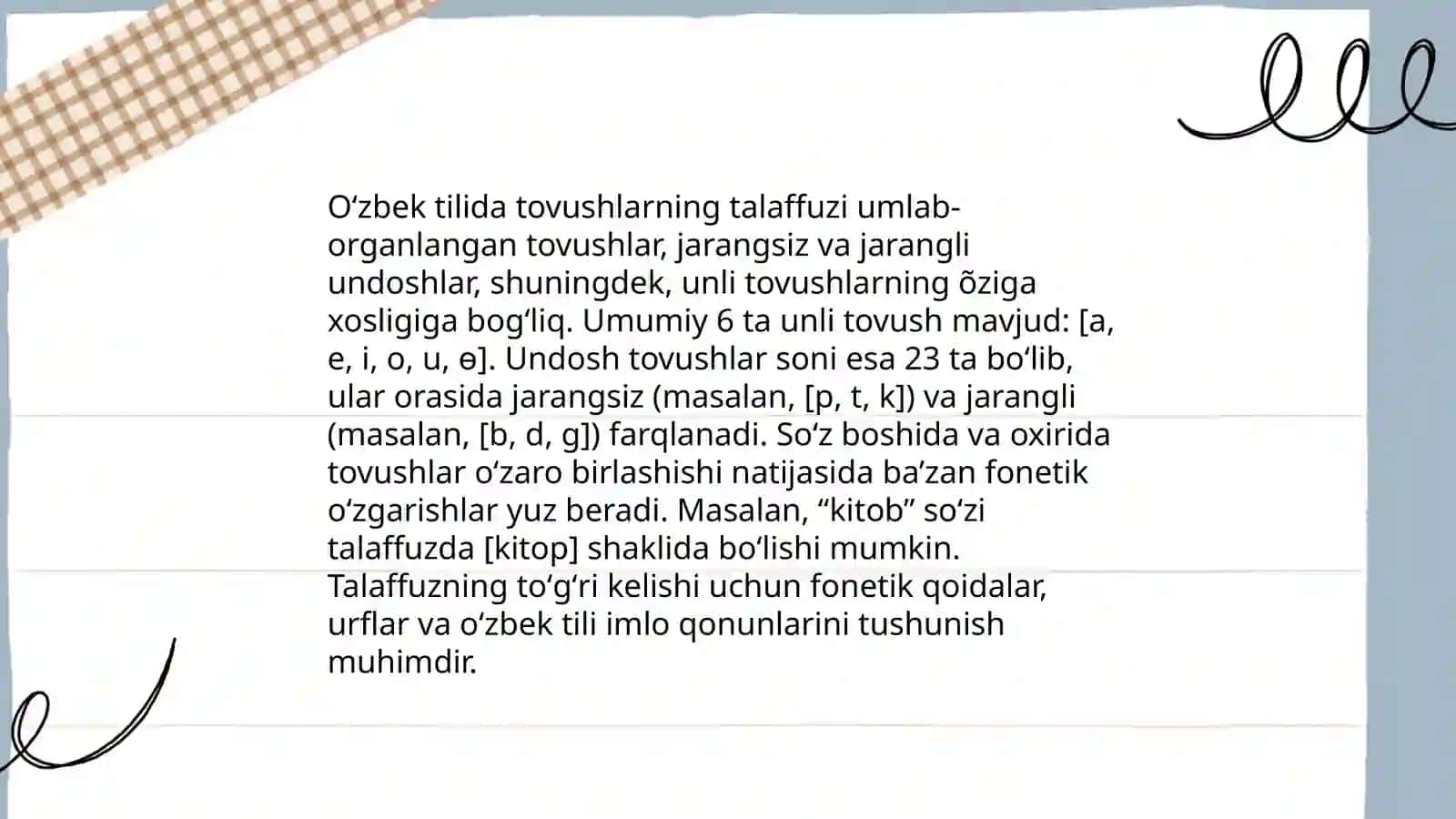 Oʻzbek tilining orfeopiyasi va asosiy imlo qoidalari 4