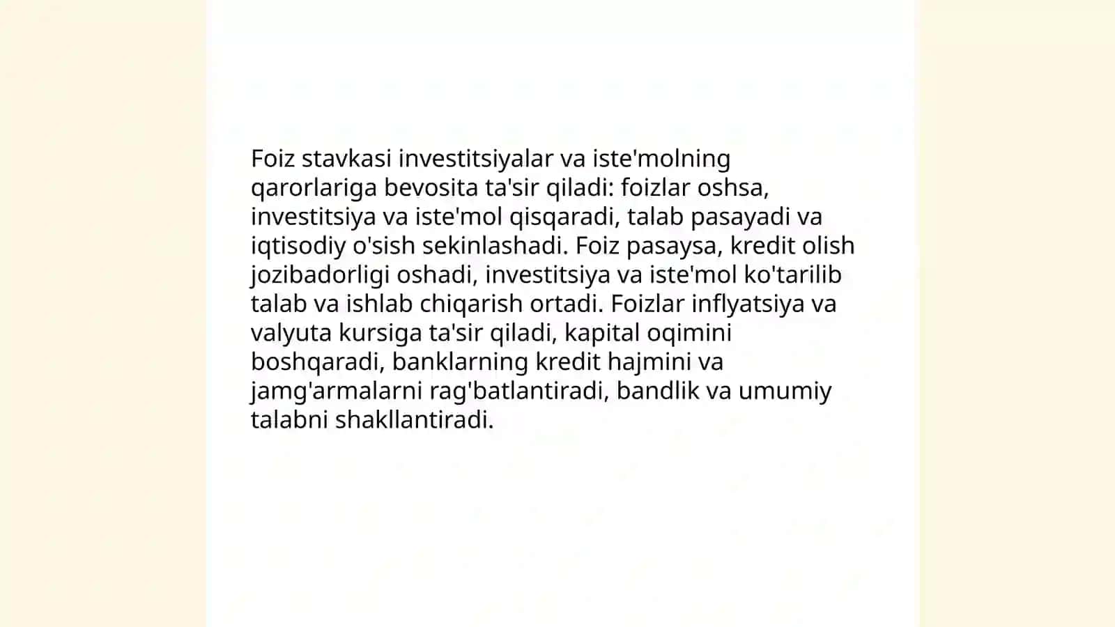Monetar pul siyosat va foiz stavkasi 4