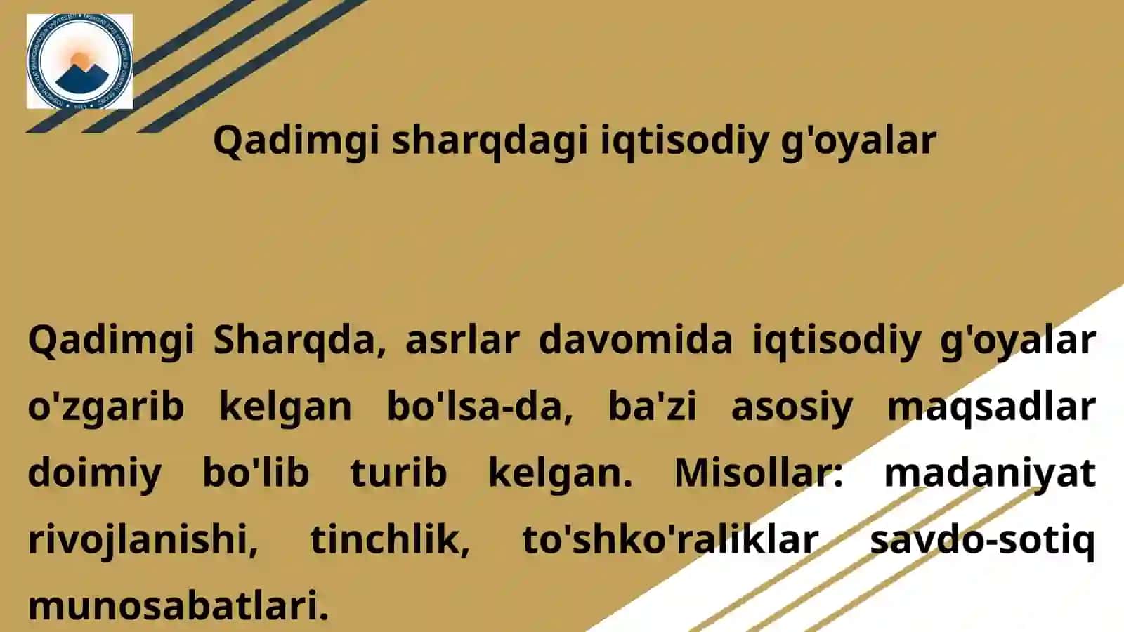 Qadimgi Sharqdagi iqtisodiy g'oyalar 4