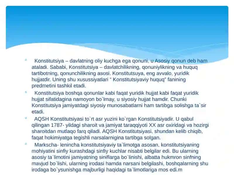 Konstitutsiyaviy huquq faniga kirsh 4