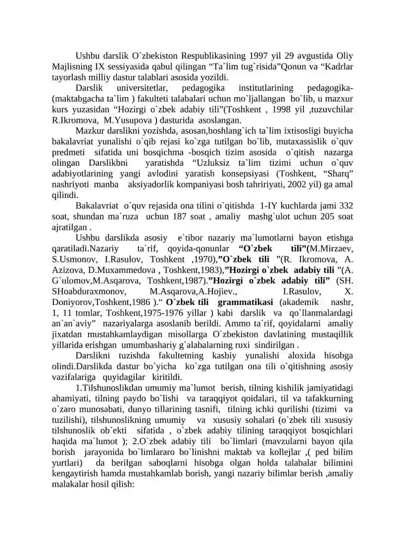 "Hozirgi o'zbek adabiy tili" 4