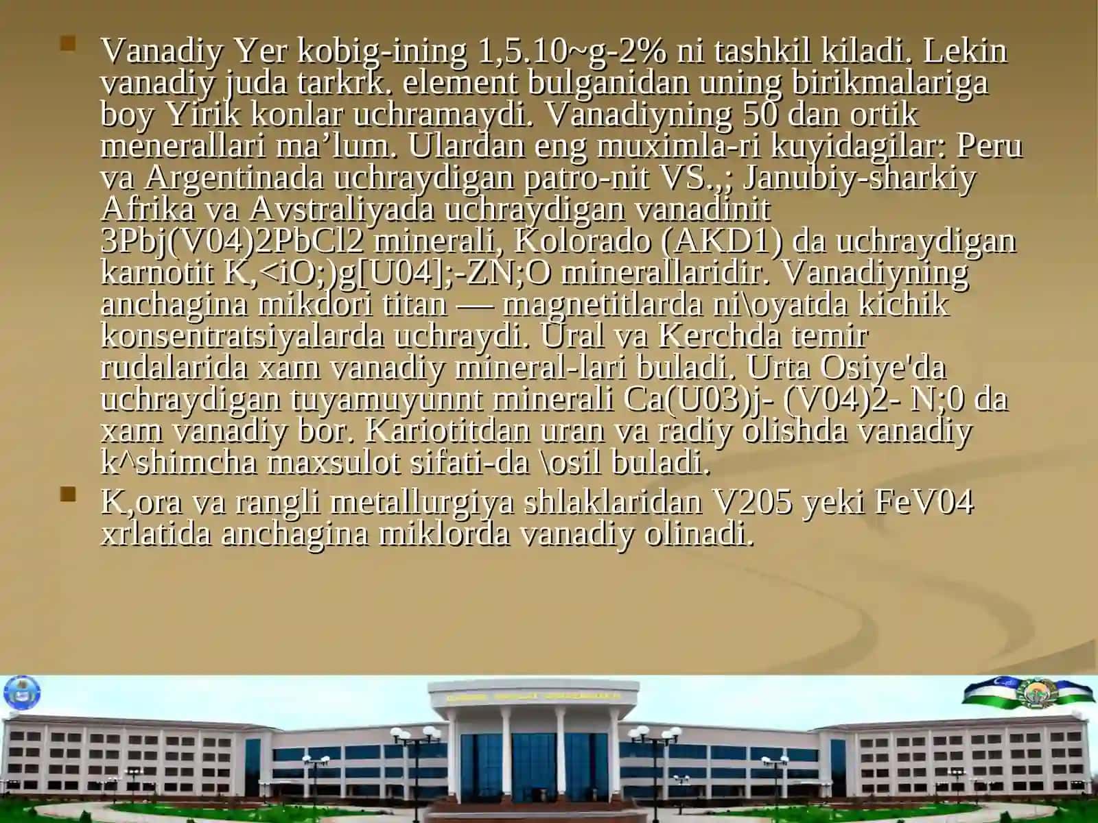 V guruhning d-elementlari. elementlarning umumiy tafsifi. Atomlarning tuzilishi. 4