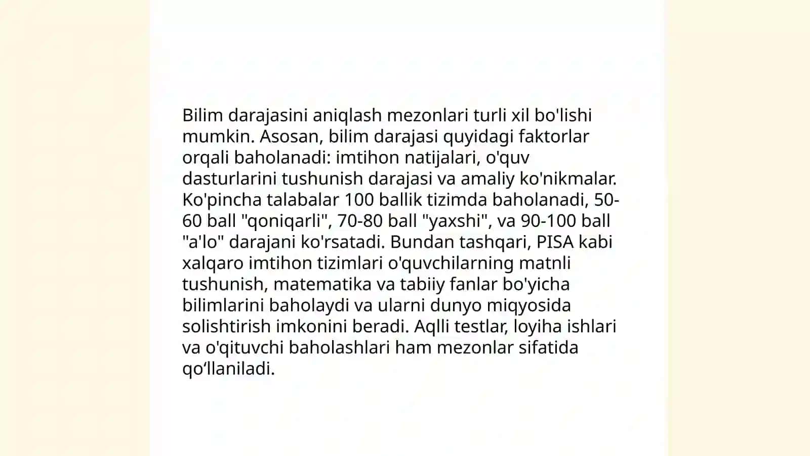 Ta'lim olganlikni tashxis etish 4