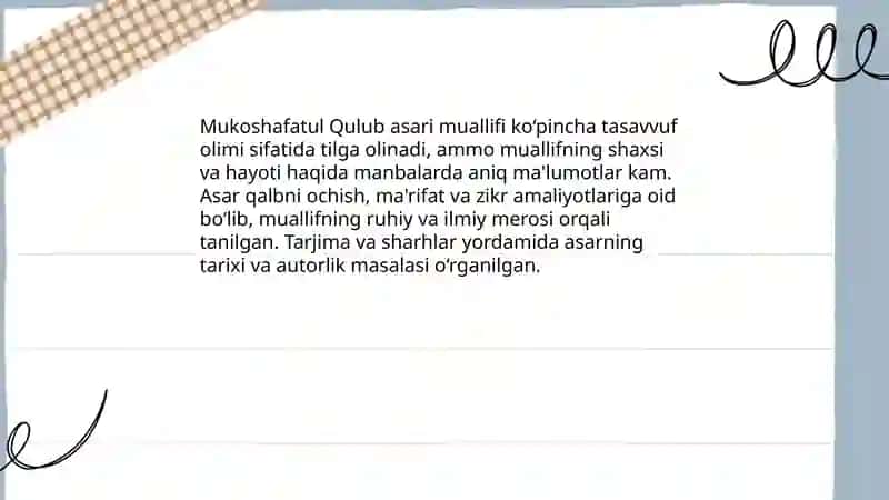 Mukoshafatul Qulub asari haqida 4