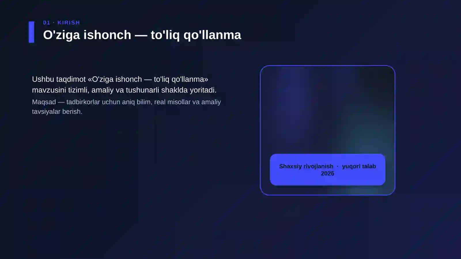 O'ziga ishonch — to'liq qo'llanma 4