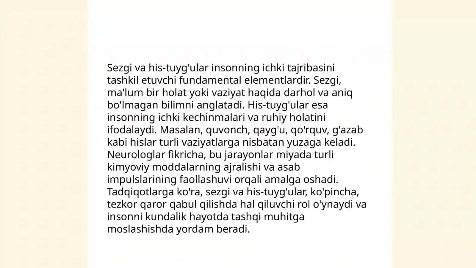 Sezgi klassifikatsiyasi 4