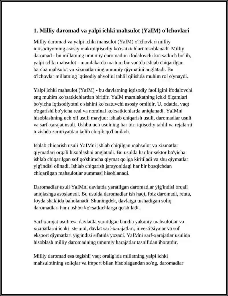 MILLIY IQTISODIYOT VA UNING MAKROIQTISODIY O'LCHAMLARI 4