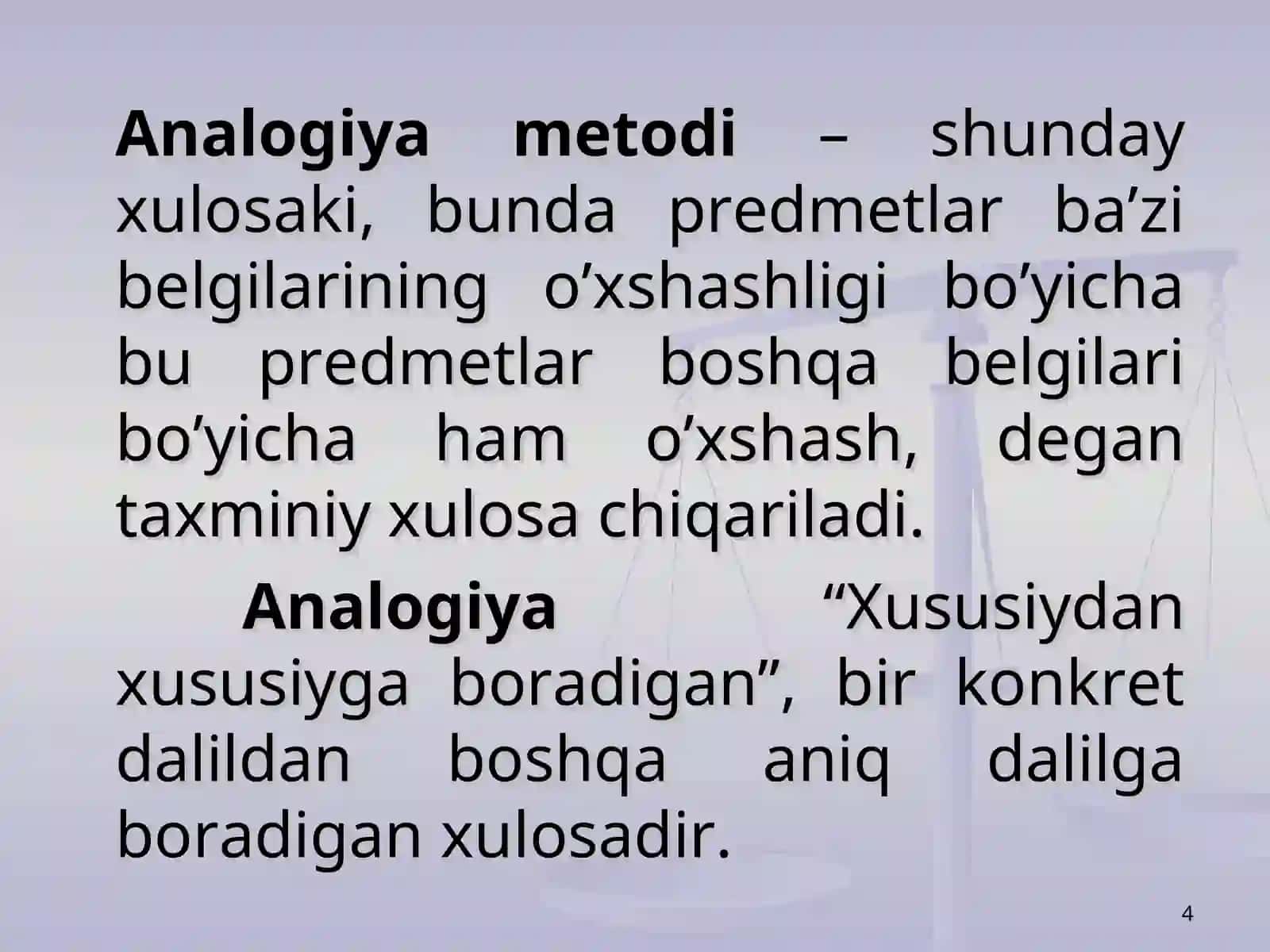 METOD TUSHUNCHASI UNING TURLARI VA TASNIFI 4