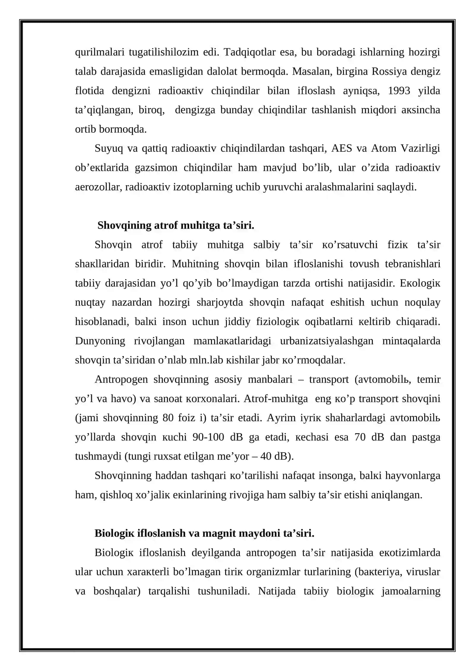 Аtrоf-muhitning iflоslаnishi vа ifloslanishning turlari 4