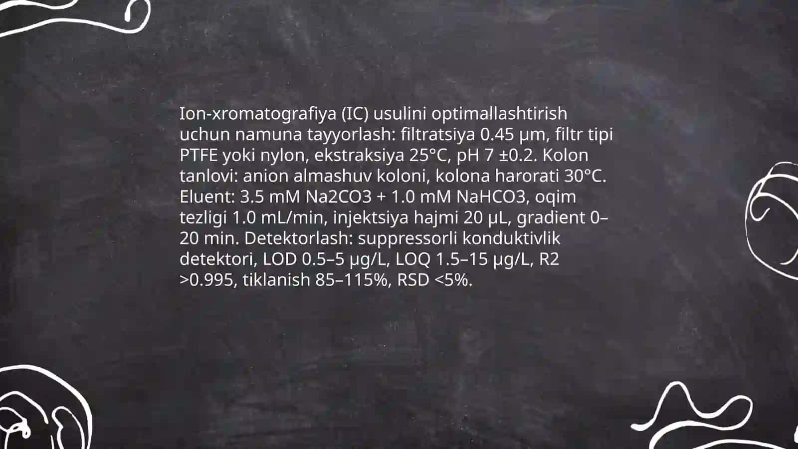 Tuproq va suvning ifloslanishida ion bog'lanishli birikmalarni aniqlash 4
