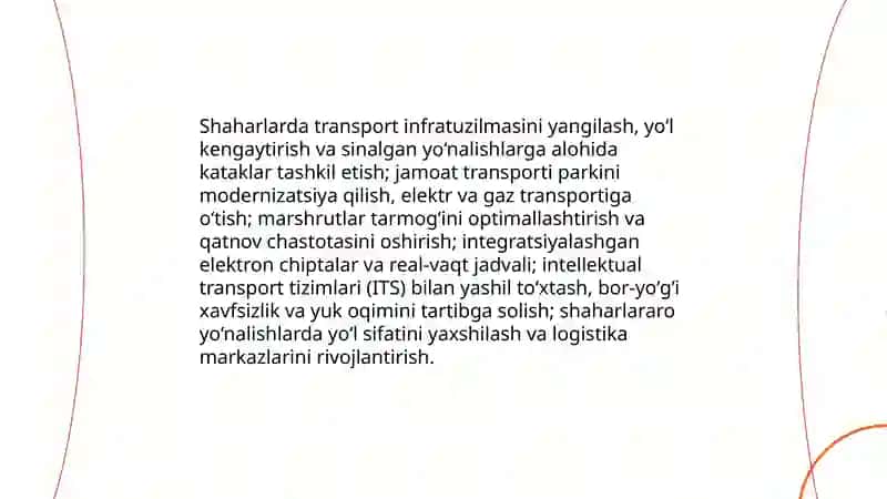 Oʻzbekiston avtomobil transportining rivojlanish istiqbollari 4