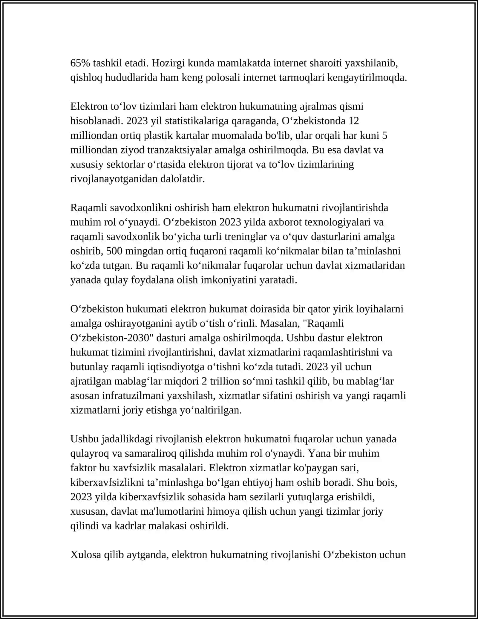 Elektron Hukumatning Rivojlanishi 4