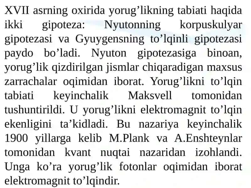 OPTIKA. YORUG’LIKNING XOSSALARI. KO’ZNING OPTIK SISTEMASI 4