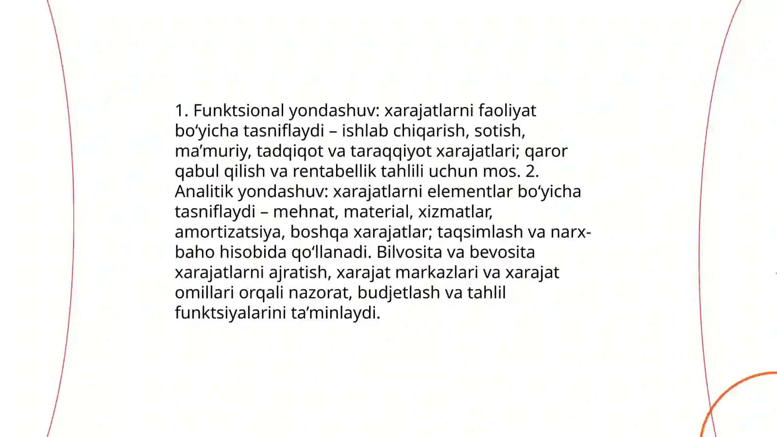 Boshqaruv hisobida xarajatlarning o‘rni va ularni boshqarish 4
