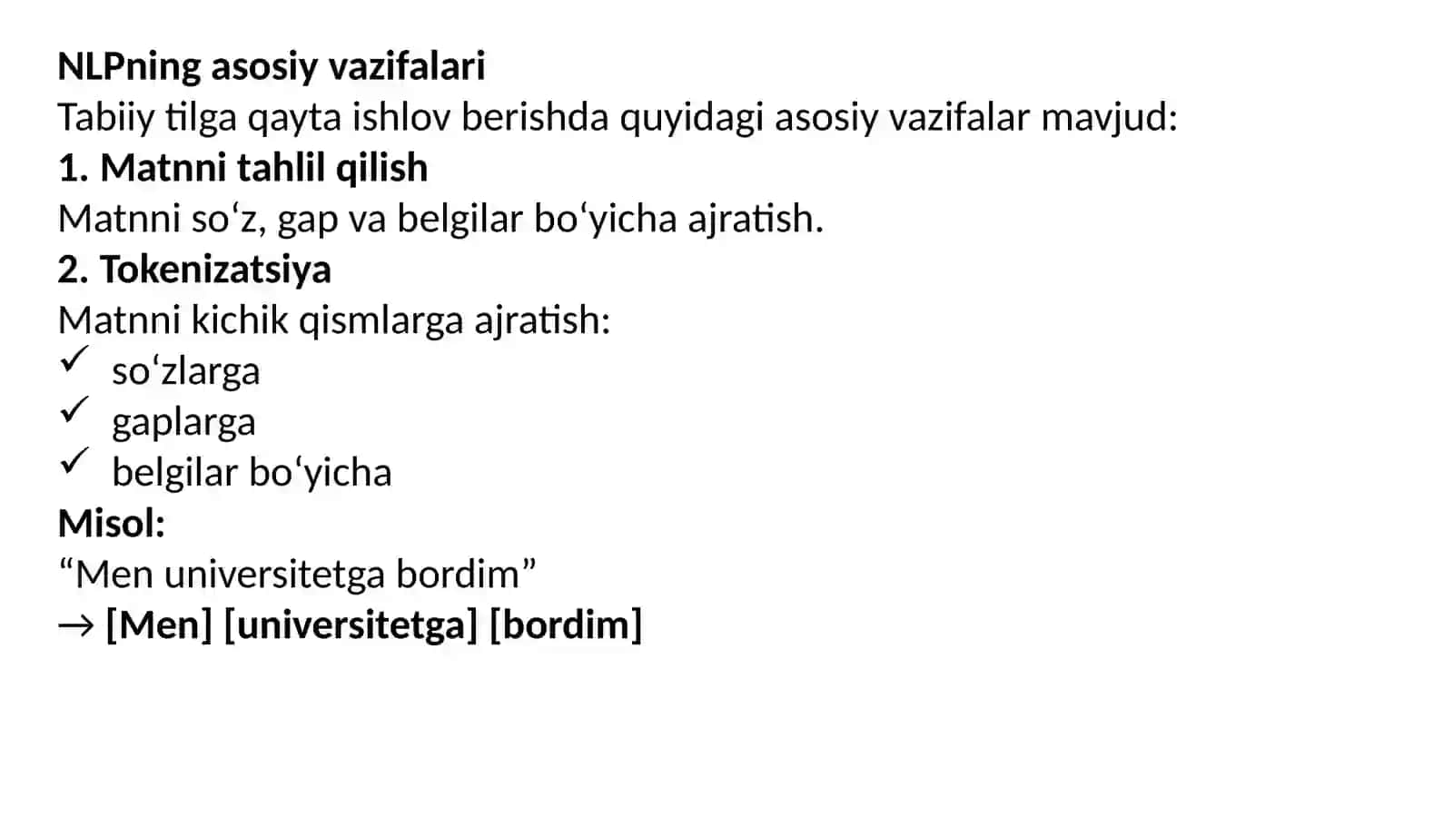 Tabiiytilga qayta ishlov berish (NLP) haqida tushuncha 4