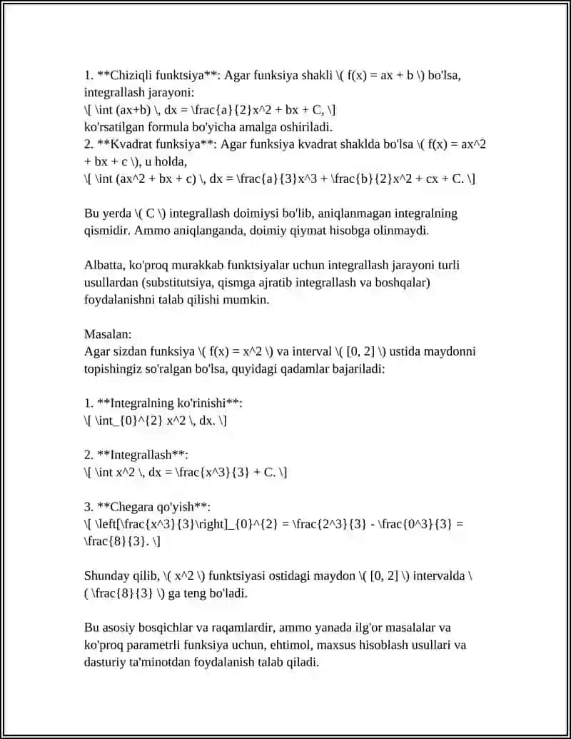 INTEGRALLARNING QO'LLANILISHI 4