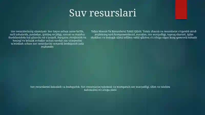 Tabiy Sharoit Va Resurslarni Tahlil Qilish 4