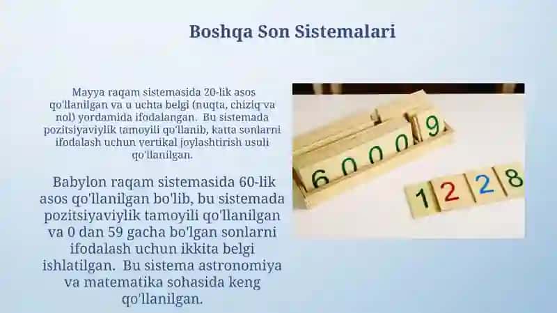 O'rinli Son Sistemalari 4