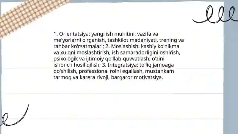 Kasbiy moslashish jarayoni 4