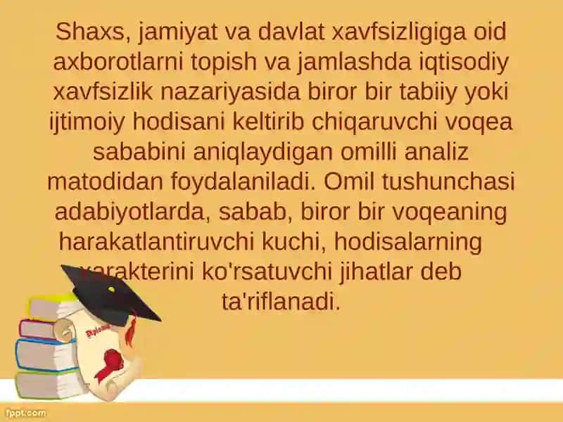 IQTISODIY XAVFSIZLIK OMILLARI 4