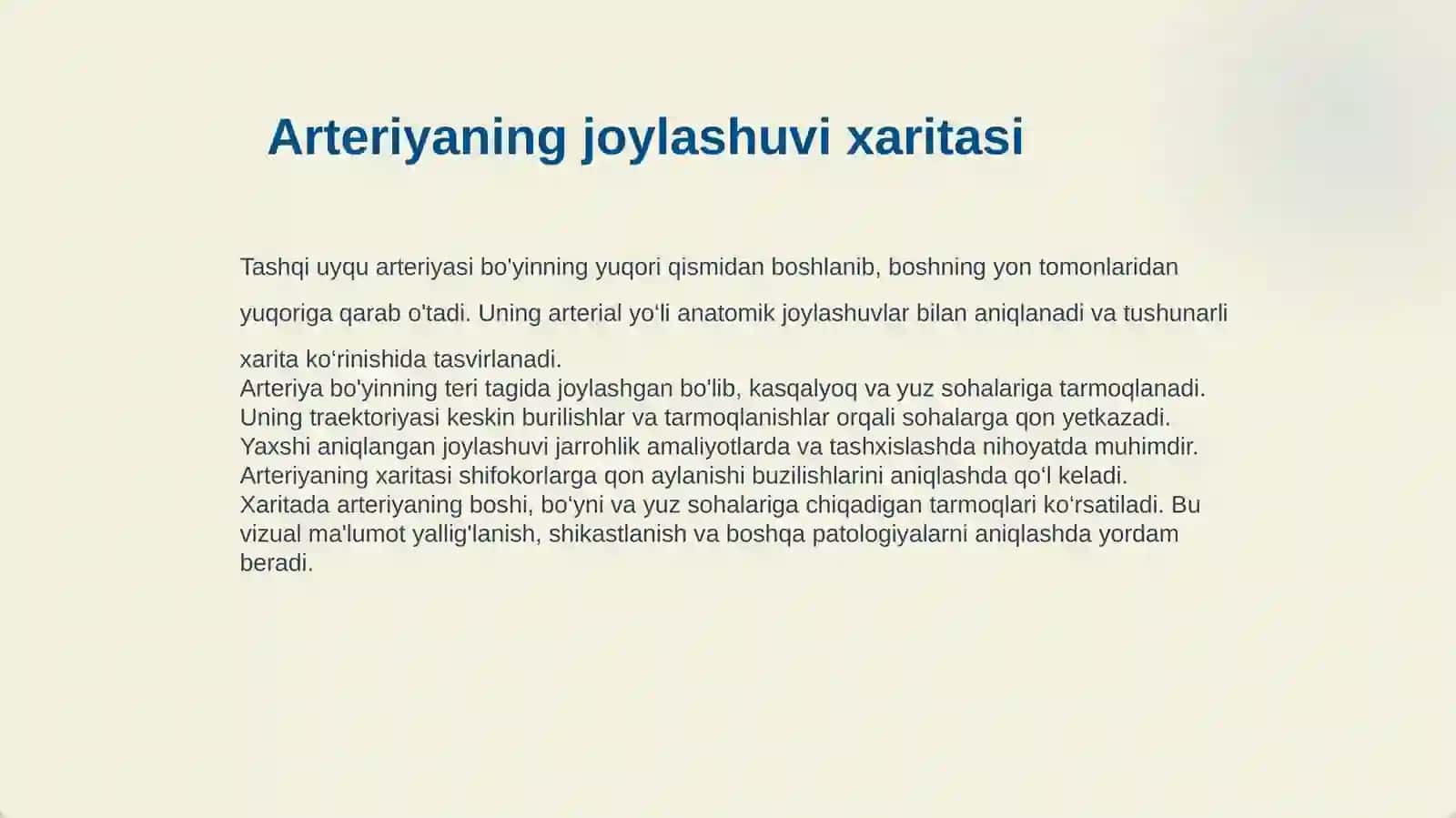 TASHQI UYQU ARTERIYASI 4