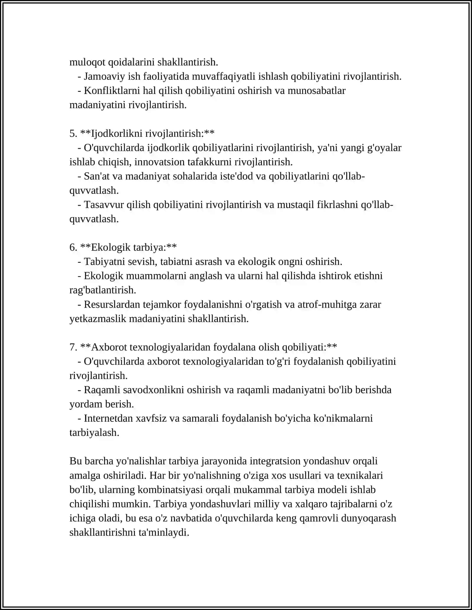 Tarbiyaning Maqsad va Vazifalari 4