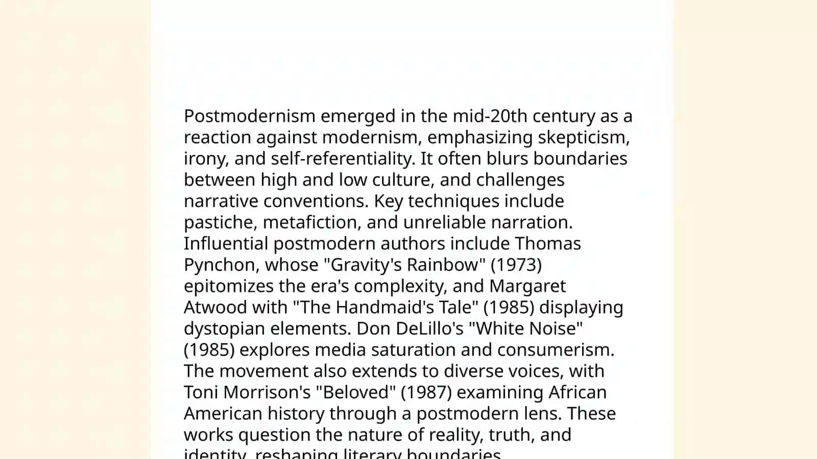 Modernism in Twentieth Century Literature 4