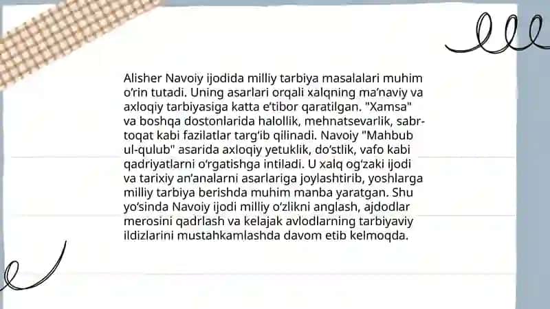 Sharq allomalarimiz merosida milliy tarbiya masalasi 4