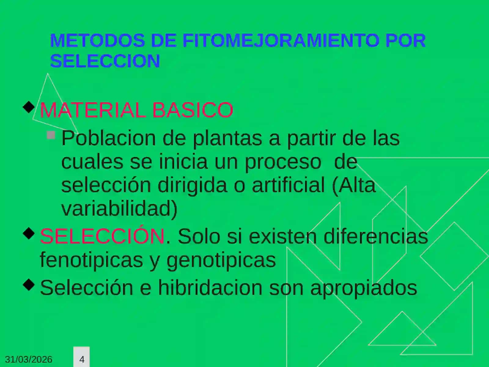 Métodos de fitomejoramiento 4