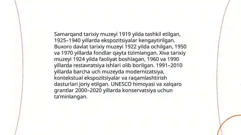 Oʻzbekistonda muzey ish tarixi 4
