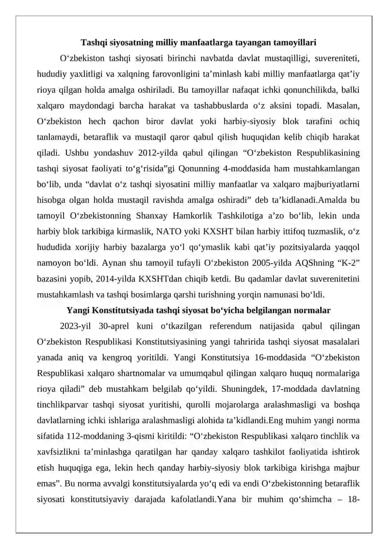 O‘zbekistonning xalqaro sohadagi yutuqlari 4