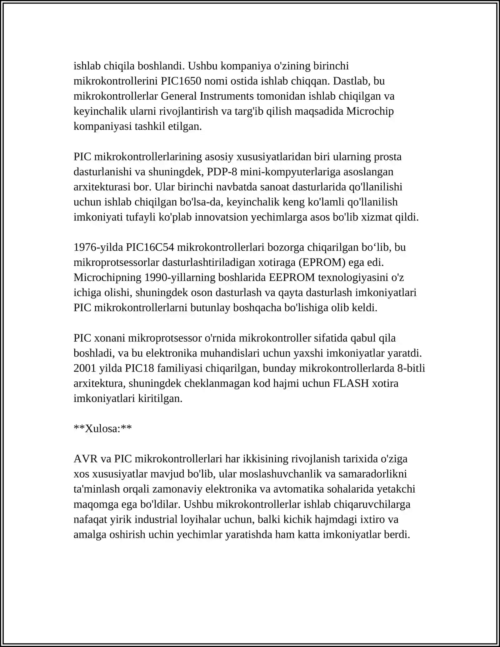 PIC MIKROKONTROLLERLAR OILASI BILAN TANISHISH 4