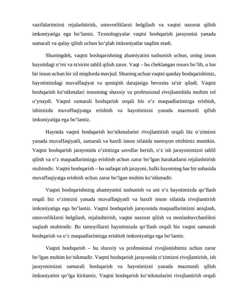 Vaqtni boshqarish va ishni tashkil etish. 4
