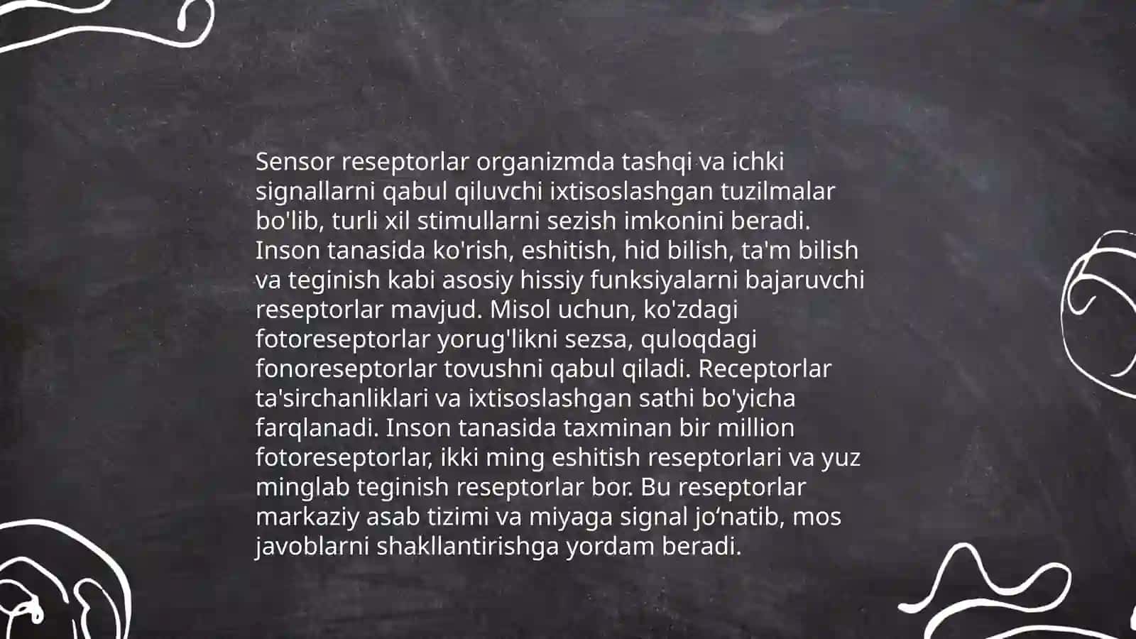 Sensor tizimining fiziologiyasi 4