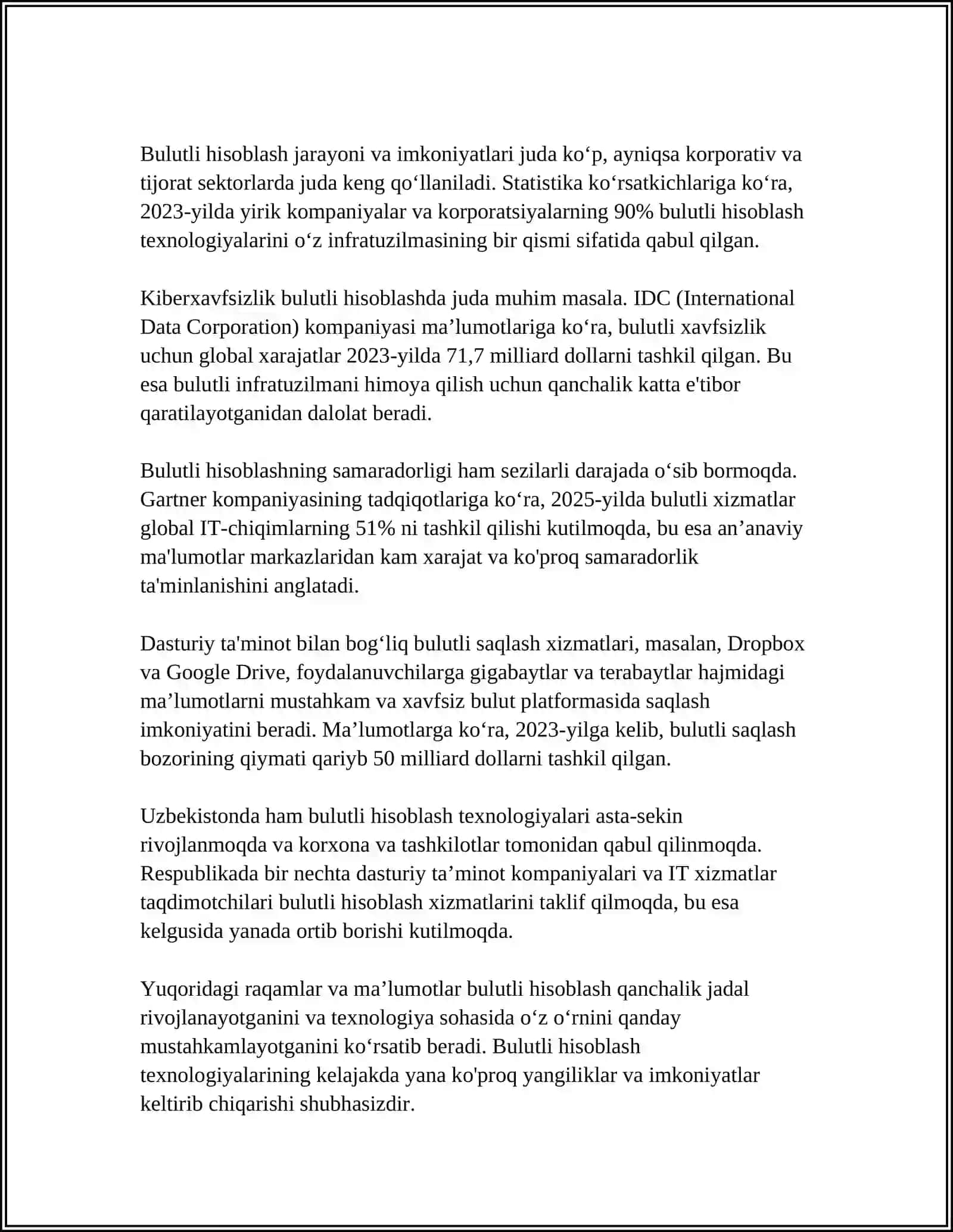Bulutli hisoblash asoslari 4