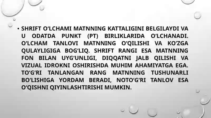 Shrift turioʻlchamivarangini oʻzgartirish 4