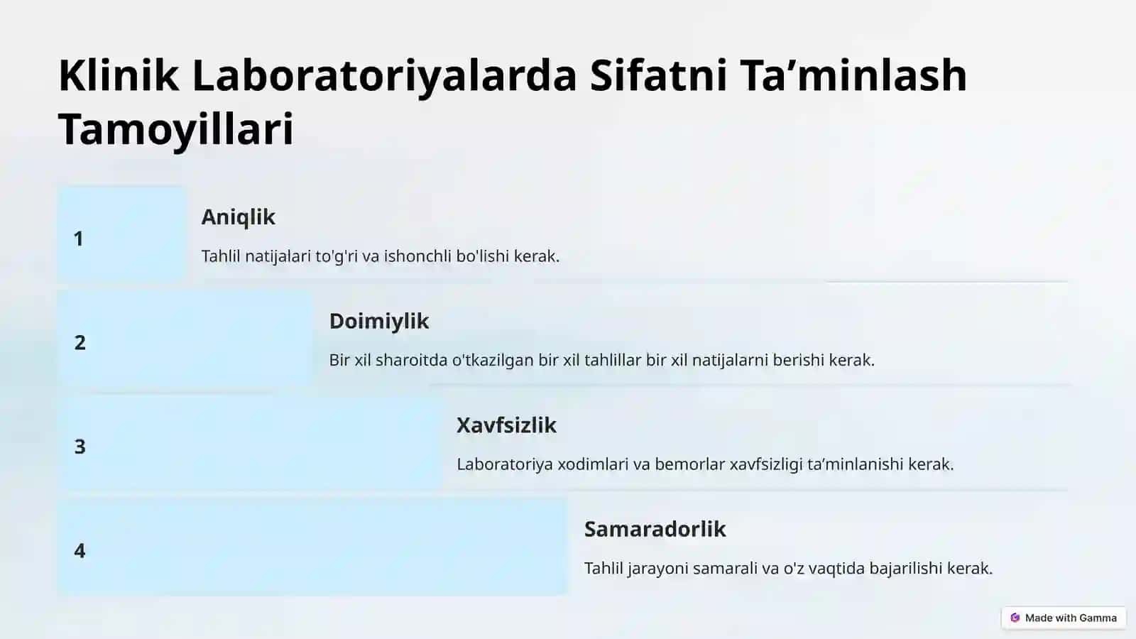 Klinik Laboratoriya Tahlillar Sifatini Taʼminlash 4