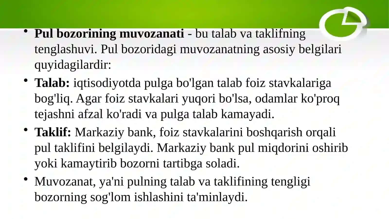 Pul bozoridagi muvozanat 4