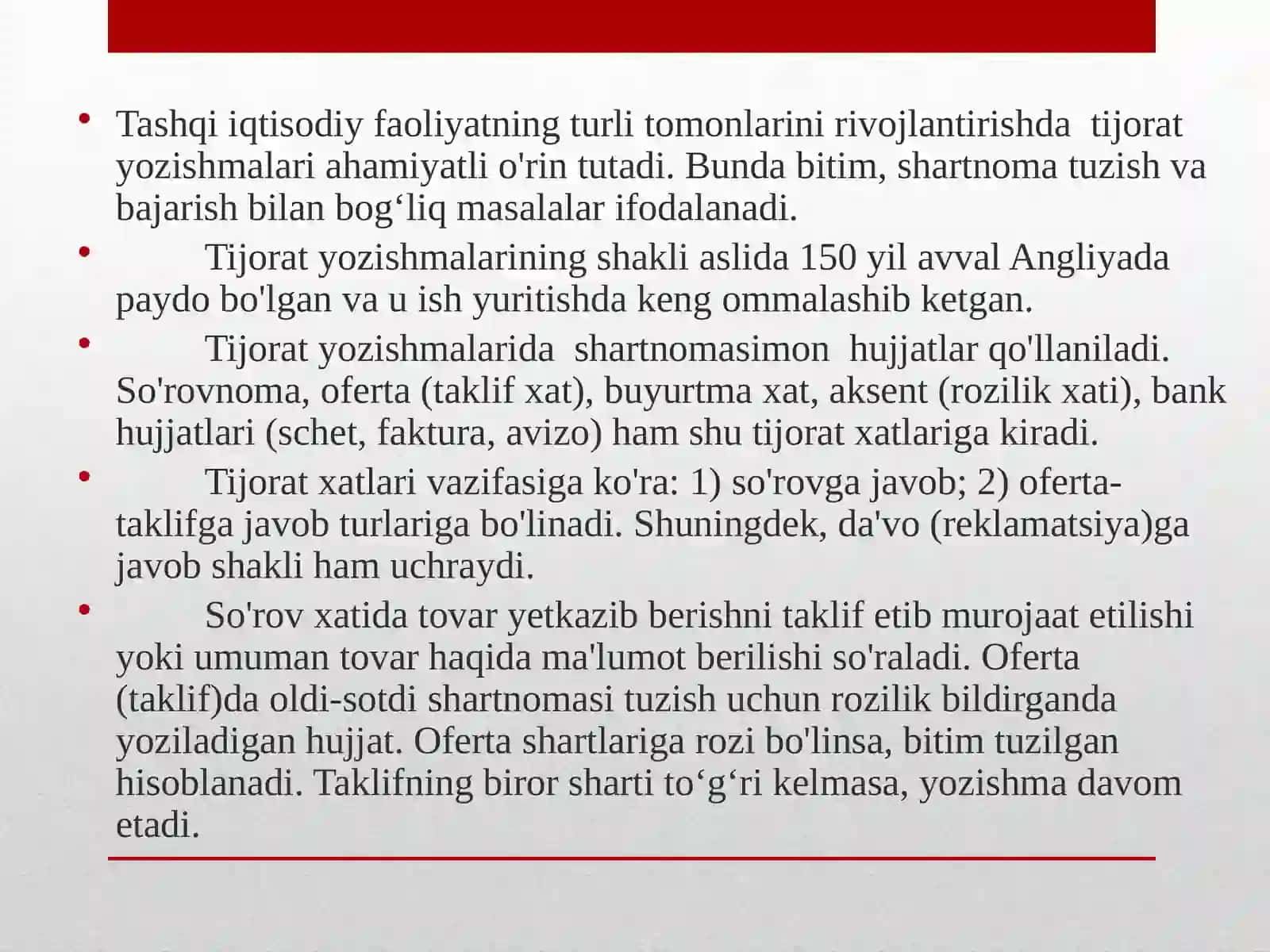 Xizmat yozishmalari 4