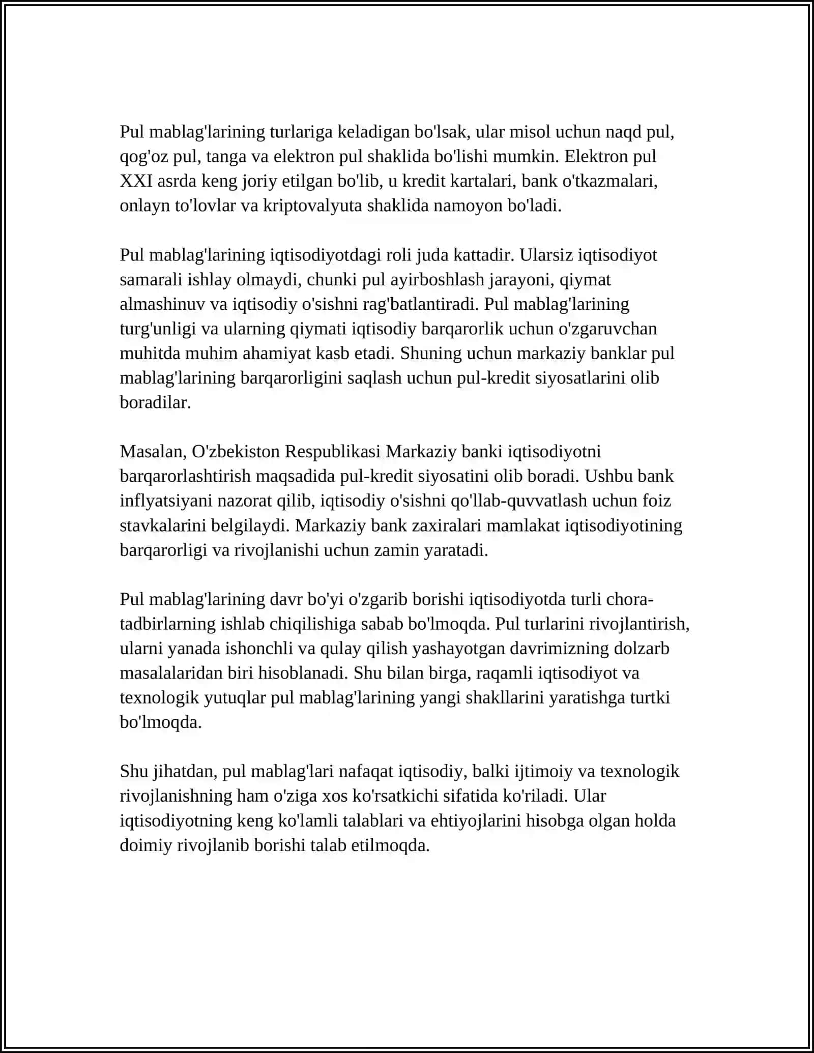 Pul mablaglarining buxgalteriya hisobi 4