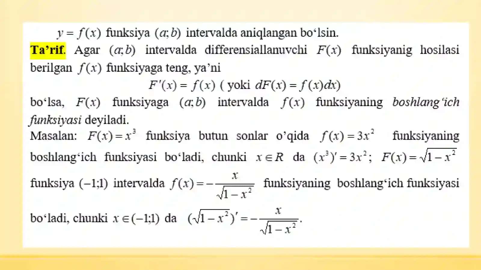 Integral va uning tatbiqlarini o'rgatish metodikasi 4
