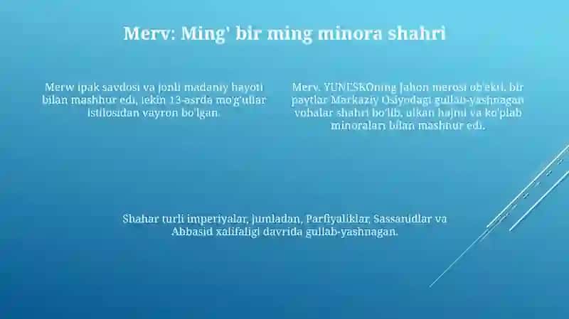 Oʻrta Osiyoning qadimiy shaharlari 4