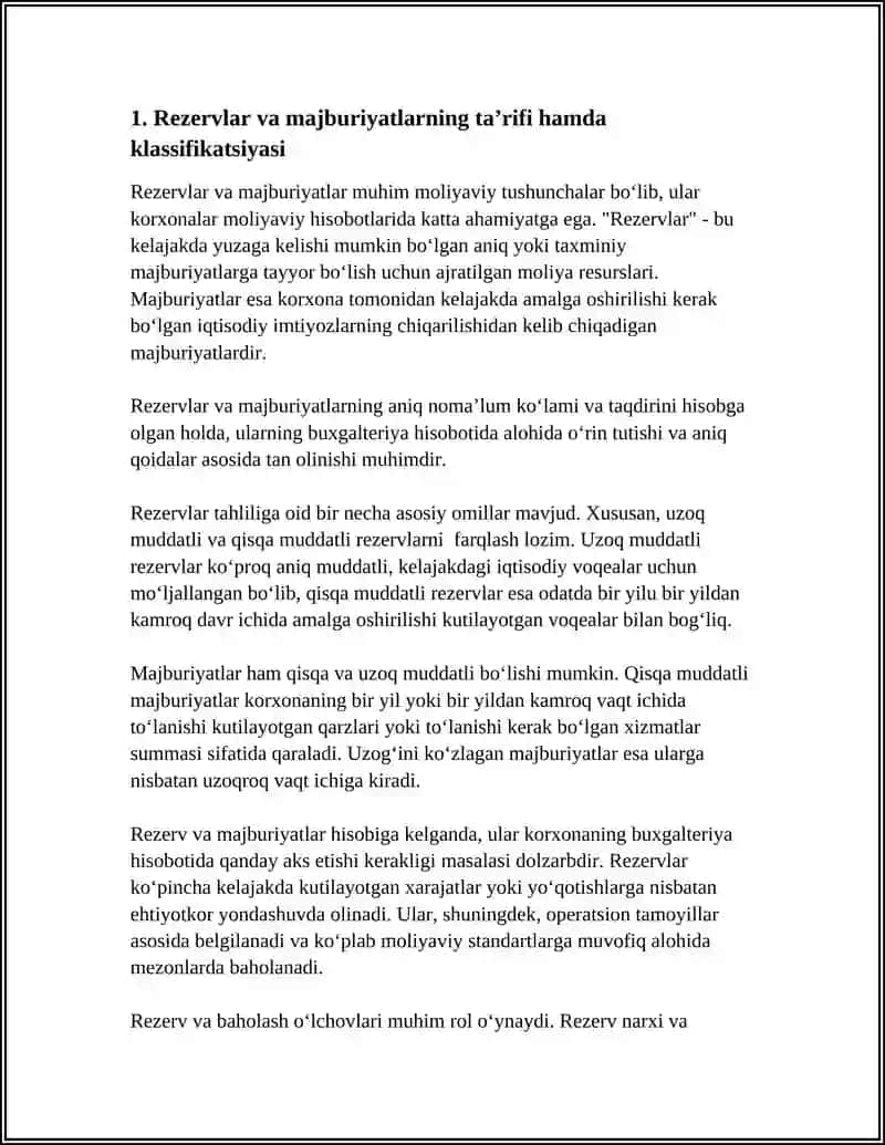 REZERVLAR VA BAHOLASH O‘LCHOVLARI 4