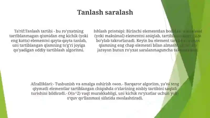 Saralangan Algoritmlar 4
