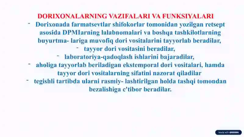 Dorixona. Doza va uning turlari. Biofarmatsiya fani 4