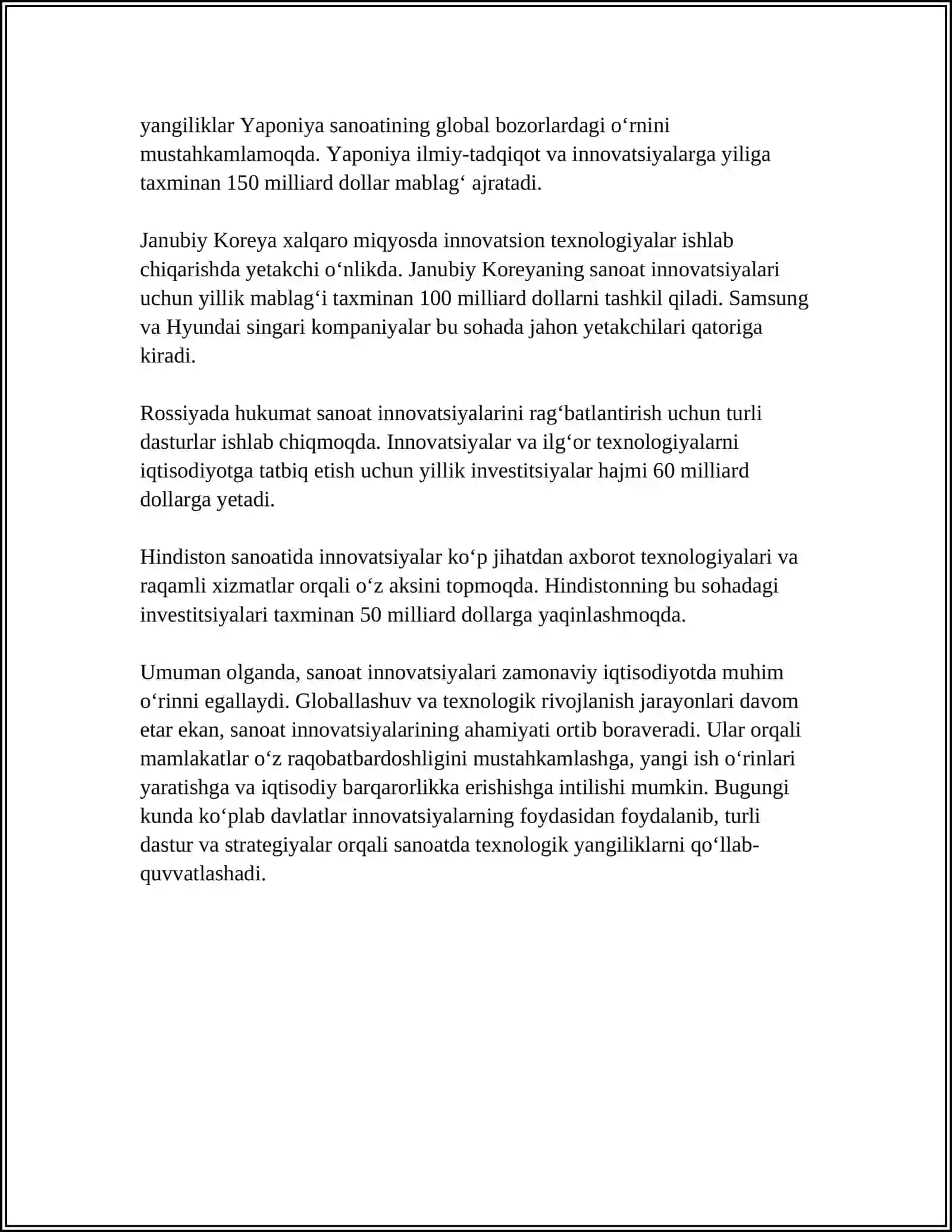 SANOATDA RAQOBATBARDOSHLIK 4